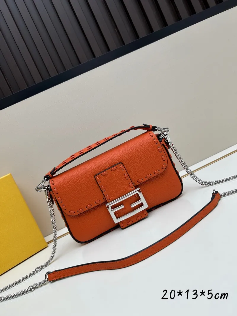 Fendi Baguette Leather Crossbody Bag - Image 3