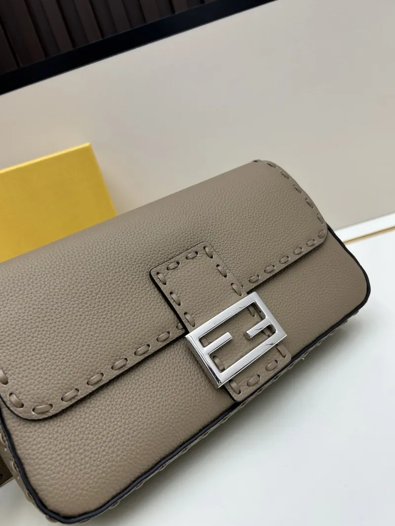 Fendi Taupe Baguette Bag 147 - Image 4
