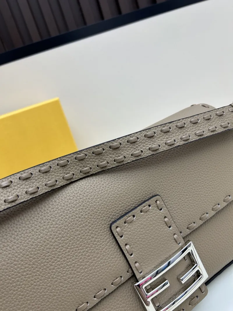Fendi Taupe Baguette Bag 147 - Image 6