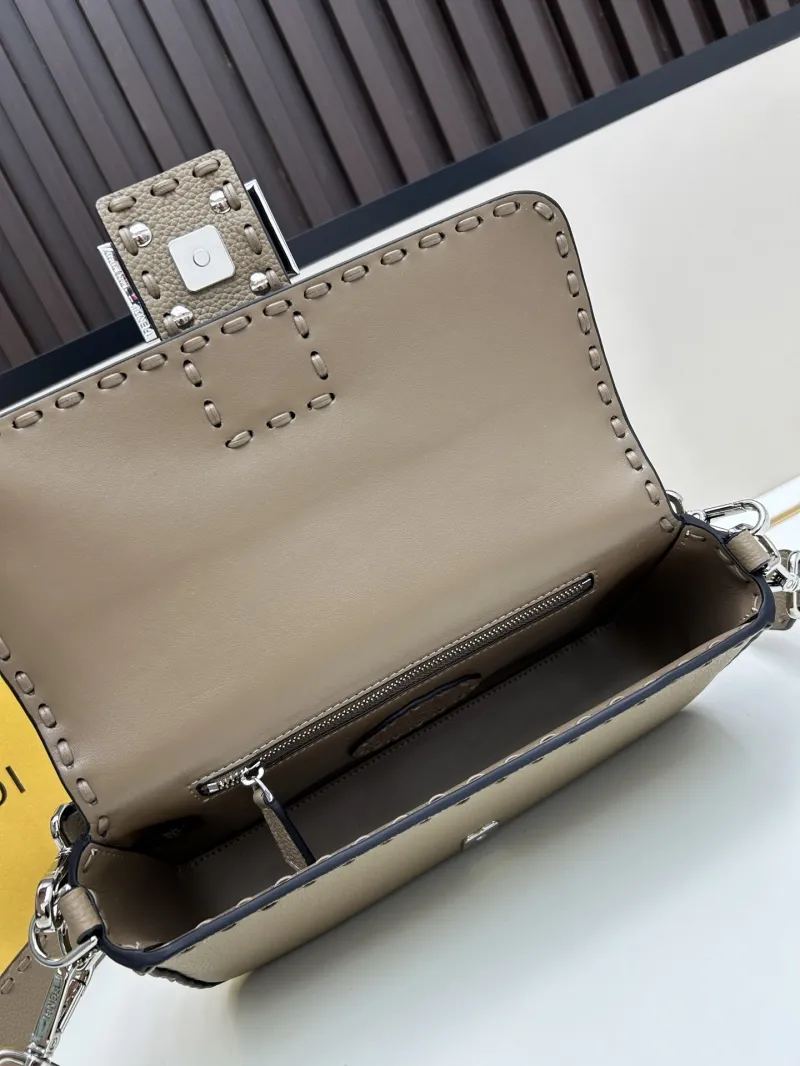 Fendi Taupe Baguette Bag 147 - Image 7