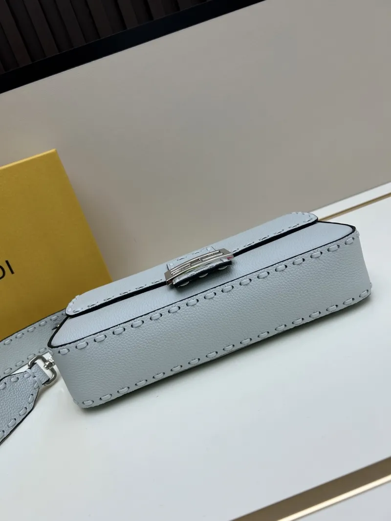 Fendi Light Blue Baguette Shoulder Bag - Image 5