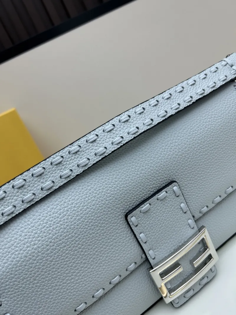 Fendi Light Blue Baguette Shoulder Bag - Image 6