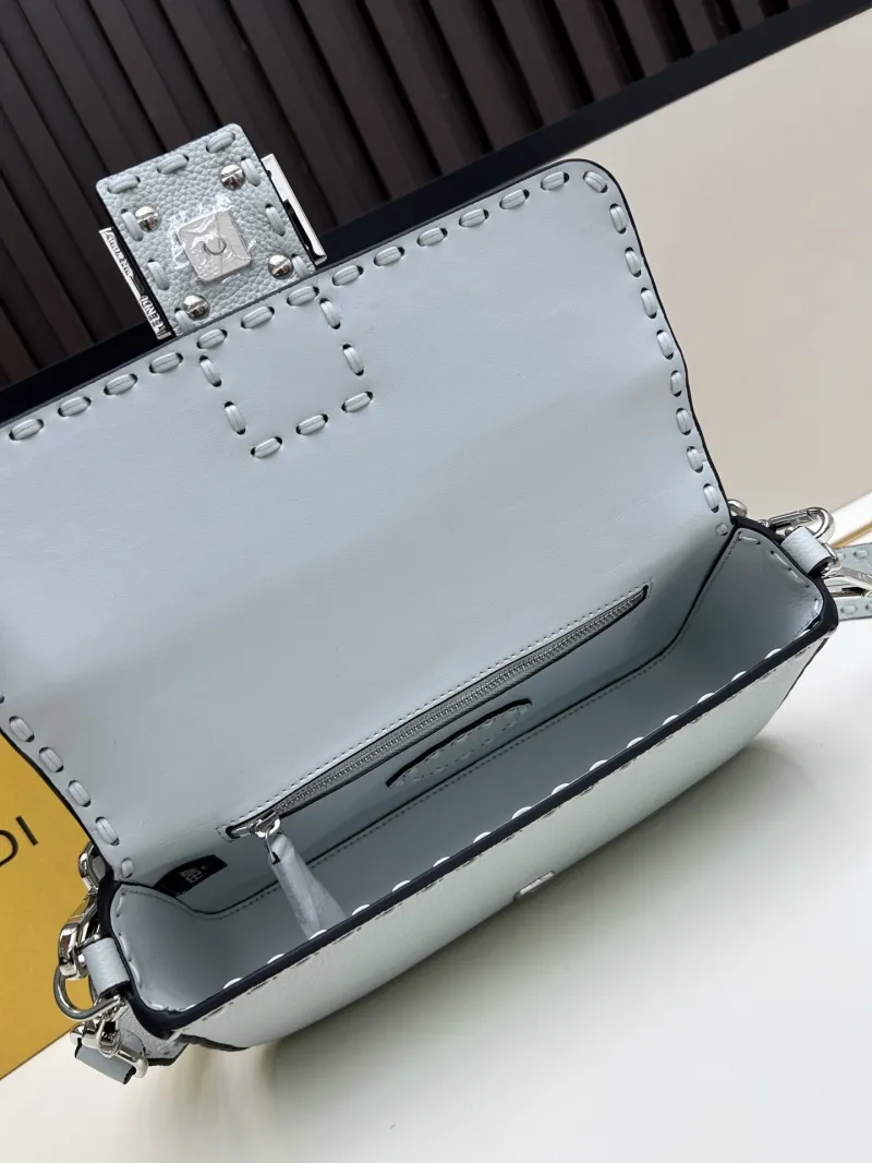 Fendi Light Blue Baguette Shoulder Bag - Image 7