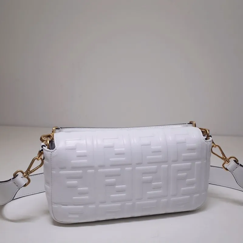 Alternative view of Fendi White Baguette Crossbody Bag