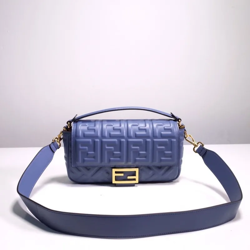 Fendi Blue Baguette Shoulder Bag