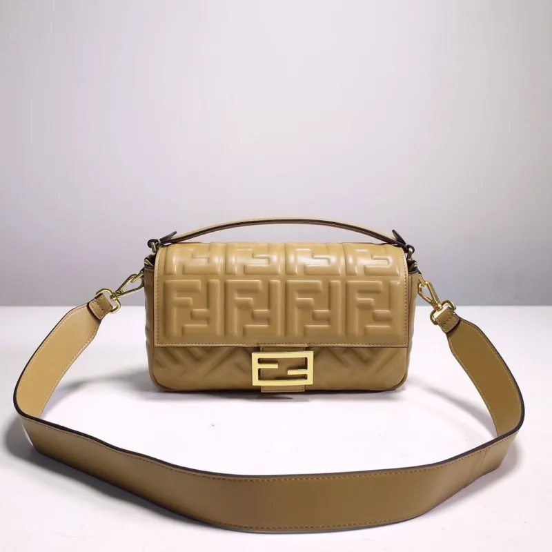 Fendi Tan Baguette Shoulder Bag