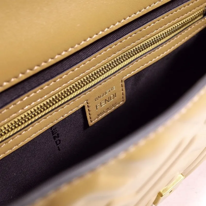 Fendi Tan Baguette Shoulder Bag - Image 9