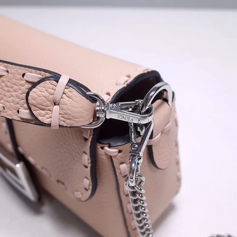 Fendi Nude Pink Baguette Crossbody Bag - Image 7