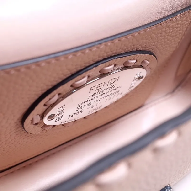 Fendi Nude Pink Baguette Crossbody Bag - Image 9