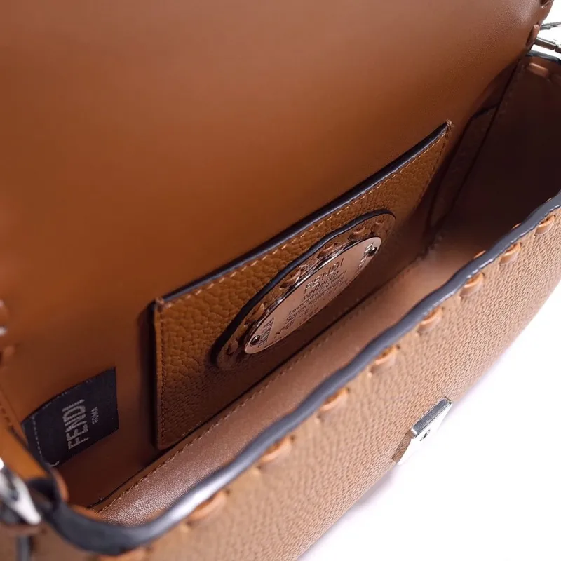 Fendi Brown Baguette Crossbody Bag - Image 9
