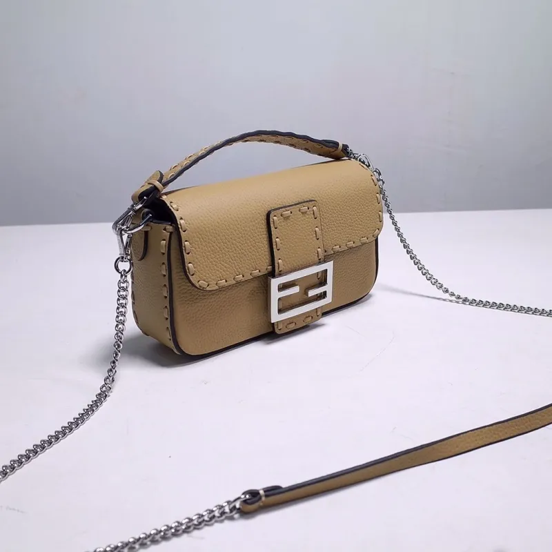 Alternative view of Fendi Tan Leather Baguette Crossbody Bag