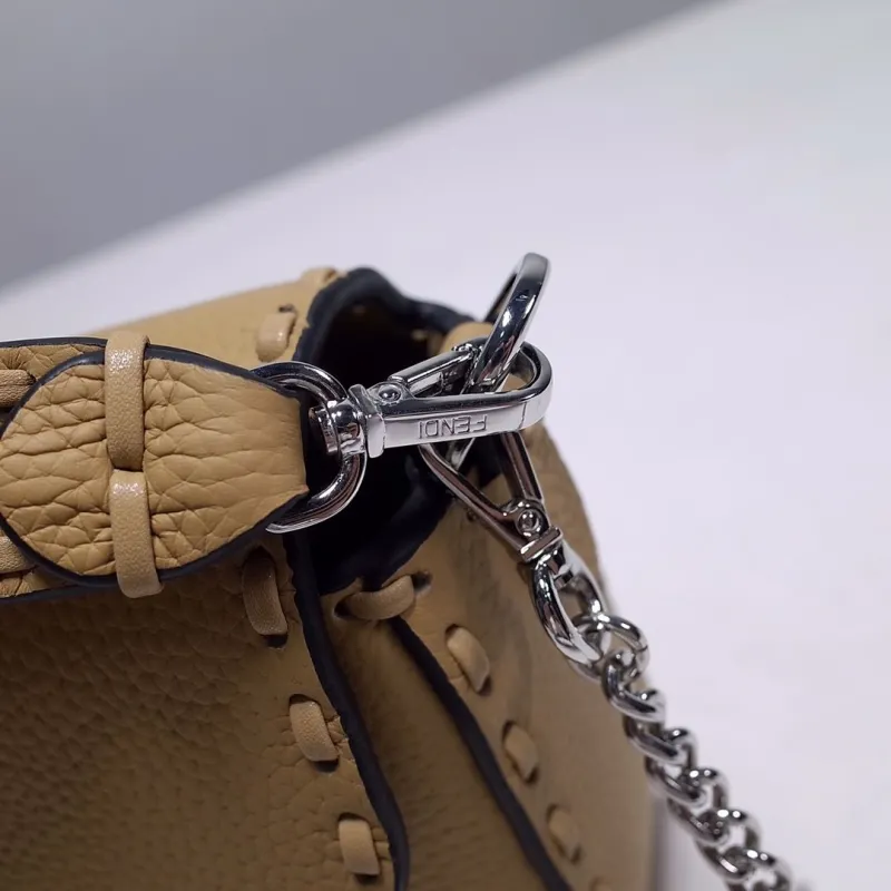 Fendi Tan Leather Baguette Crossbody Bag - Image 5