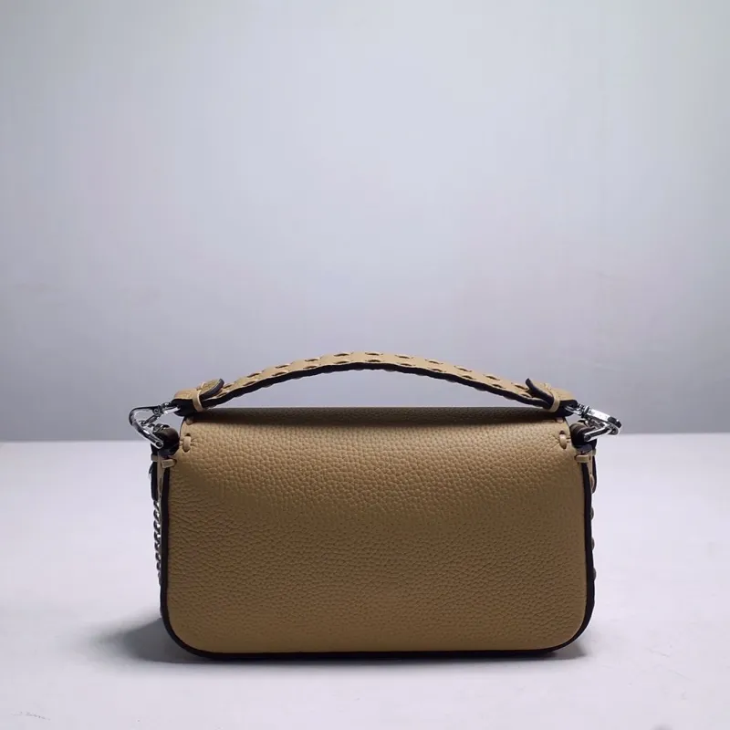 Fendi Tan Leather Baguette Crossbody Bag - Image 6