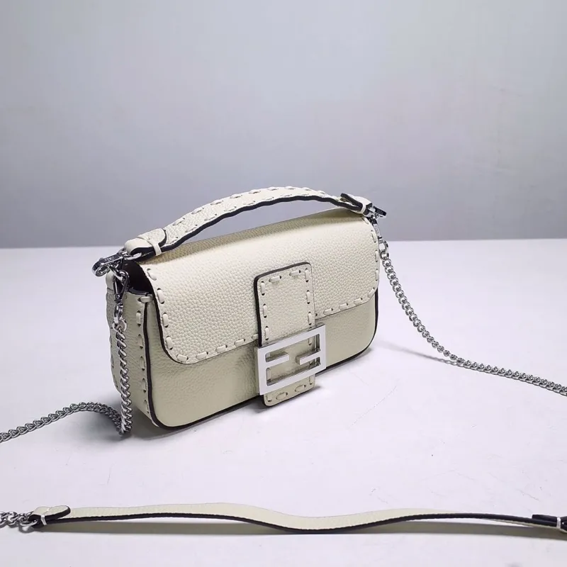 Alternative view of Fendi Cream Baguette Chain Shoulder Bag