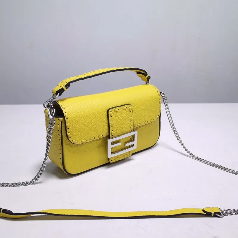 Alternative view of Fendi Yellow Baguette Crossbody Bag