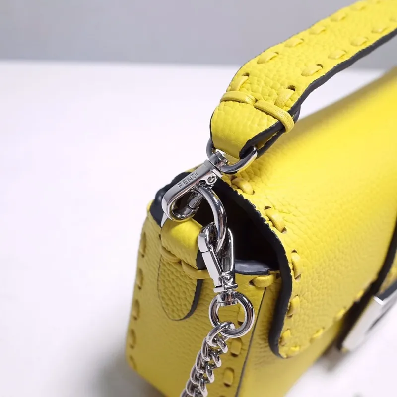 Fendi Yellow Baguette Crossbody Bag - Image 5