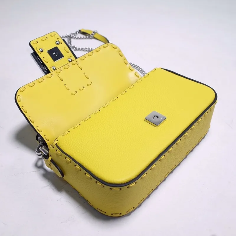 Fendi Yellow Baguette Crossbody Bag - Image 8