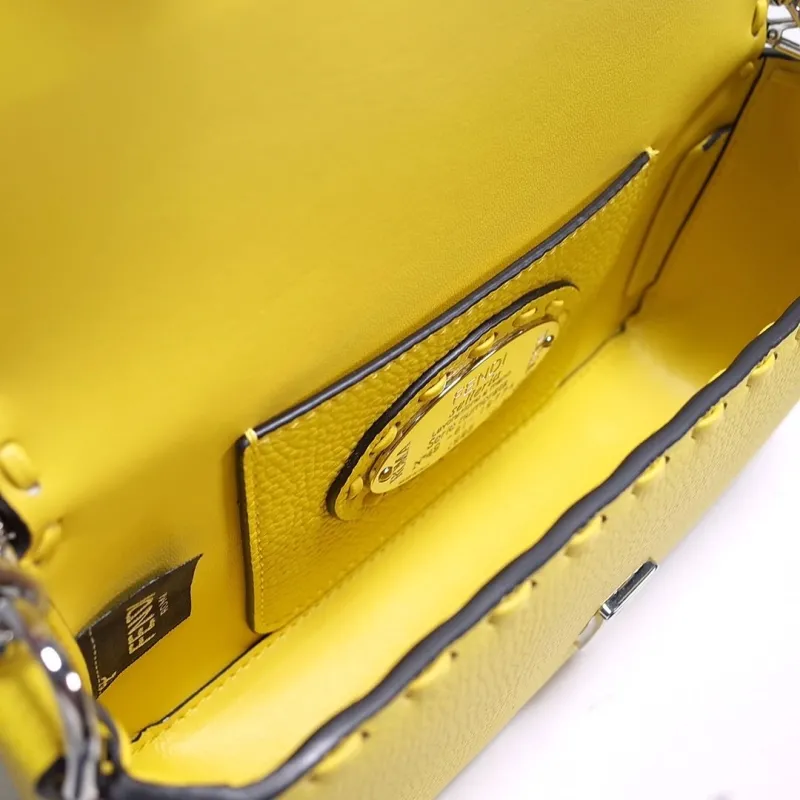 Fendi Yellow Baguette Crossbody Bag - Image 9
