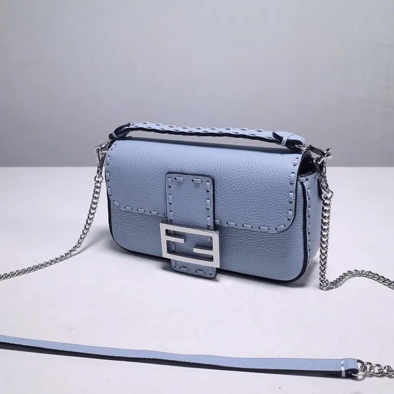 Alternative view of Fendi Light Blue Baguette Crossbody Bag