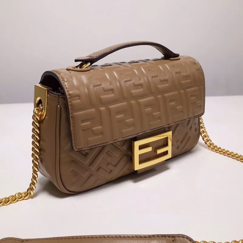 Alternative view of Fendi Brown Baguette Chain Shoulder Bag 180