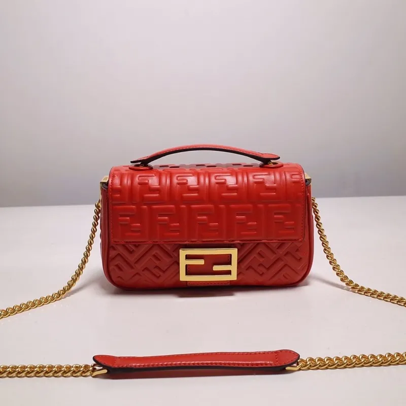Fendi Red Baguette Shoulder Bag 181