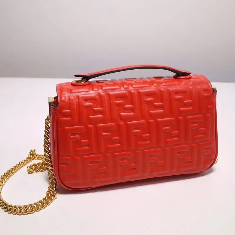 Fendi Red Baguette Shoulder Bag 181 - Image 3