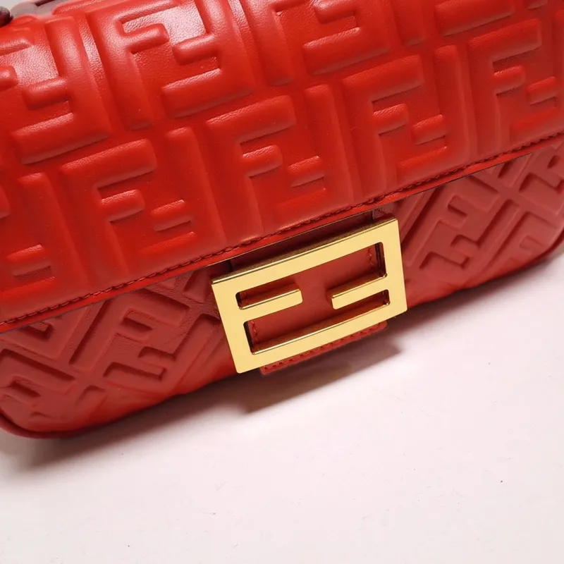 Fendi Red Baguette Shoulder Bag 181 - Image 5