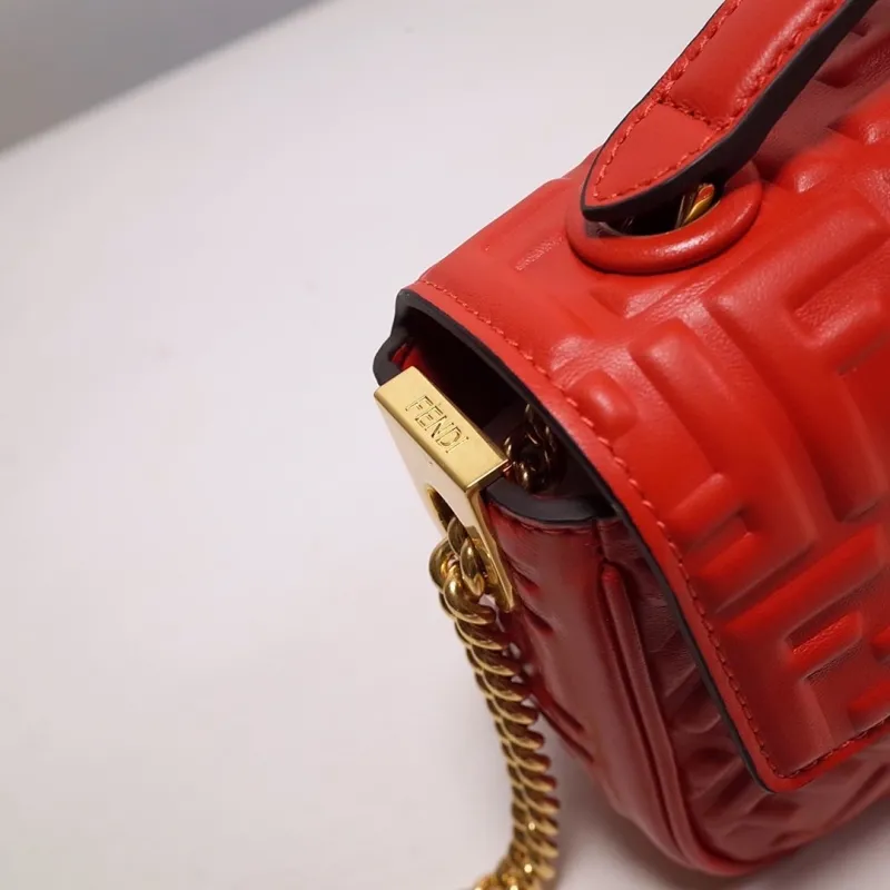 Fendi Red Baguette Shoulder Bag 181 - Image 6