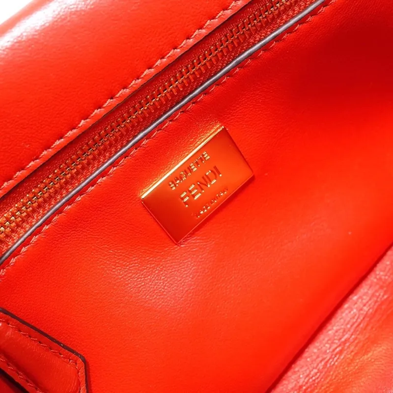 Fendi Red Baguette Shoulder Bag 181 - Image 8