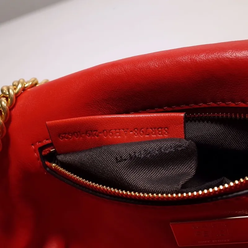Fendi Red Baguette Shoulder Bag 181 - Image 9