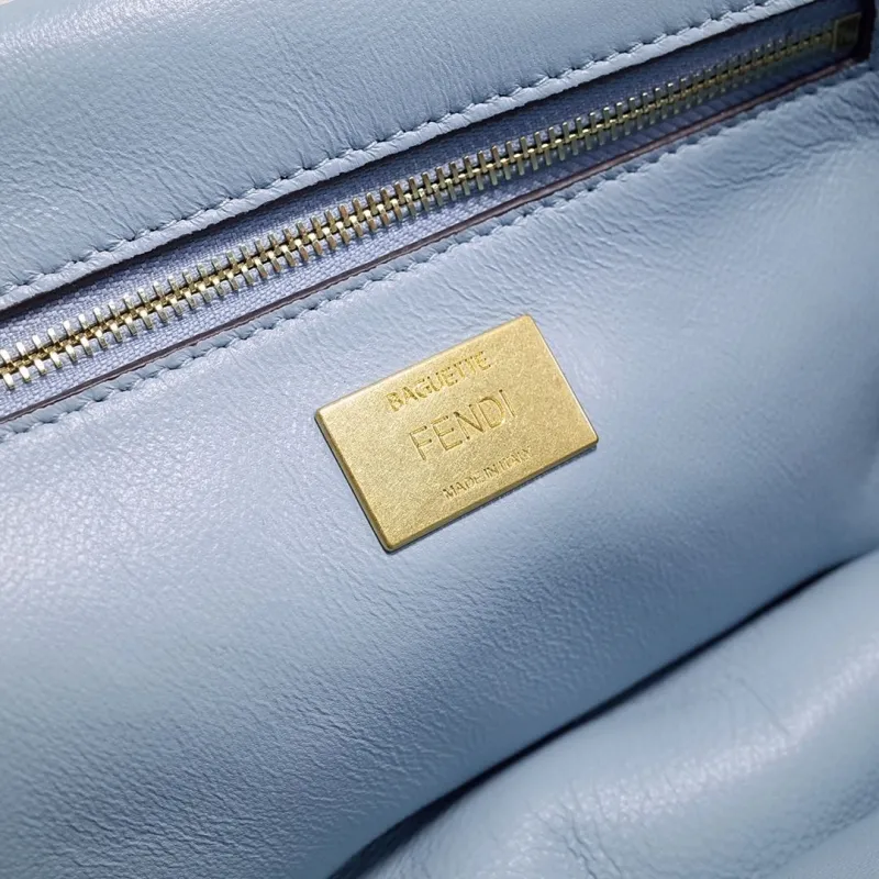 Fendi Light Blue Baguette Chain Shoulder Bag - Image 8