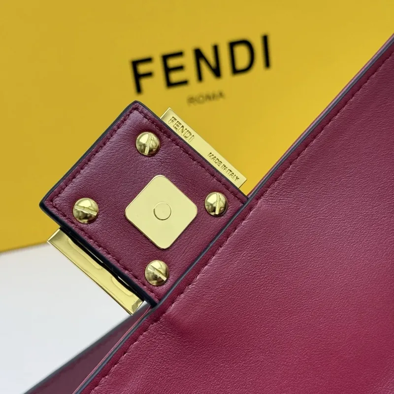 Fendi Burgundy Baguette Shoulder Bag - Image 7