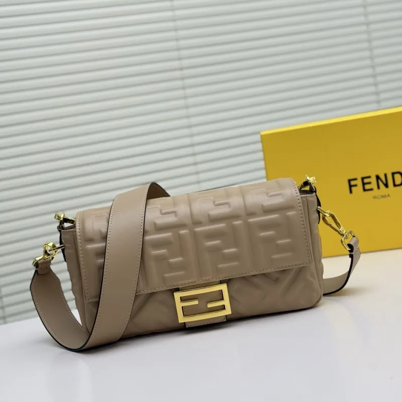 Fendi Beige Baguette Shoulder Bag