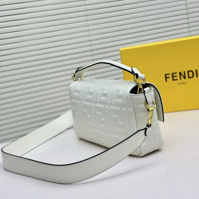 Alternative view of Fendi White Baguette Crossbody Bag