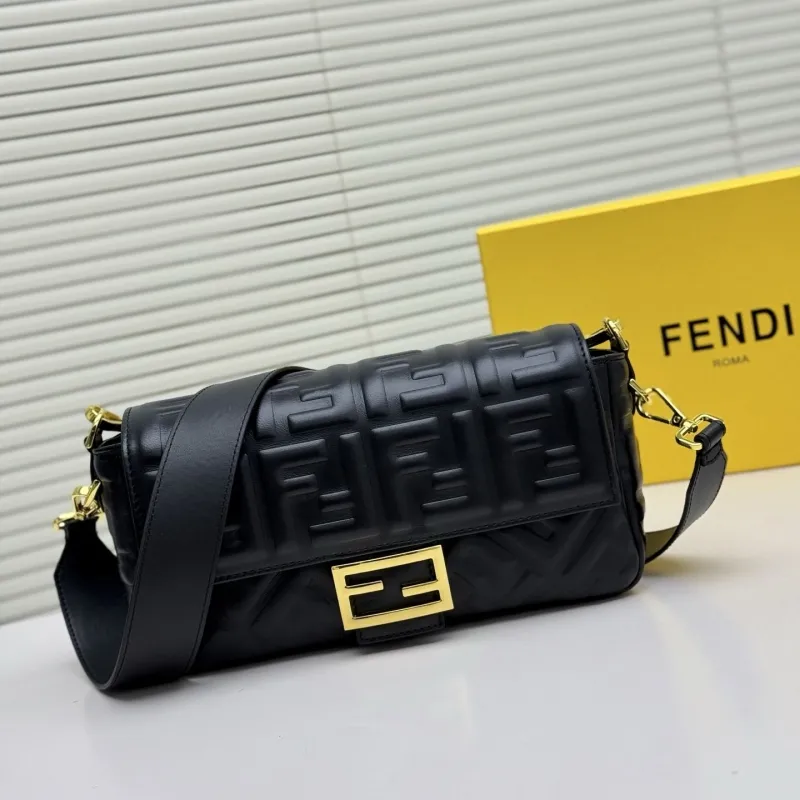 Fendi Black Baguette Shoulder Bag