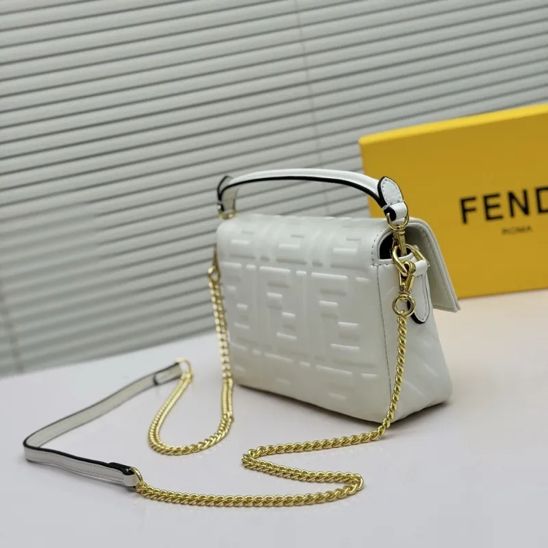 Alternative view of Fendi White Baguette Chain Crossbody Bag