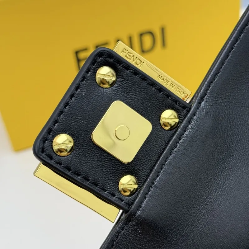 Fendi Black Baguette Chain Crossbody Bag - Image 7