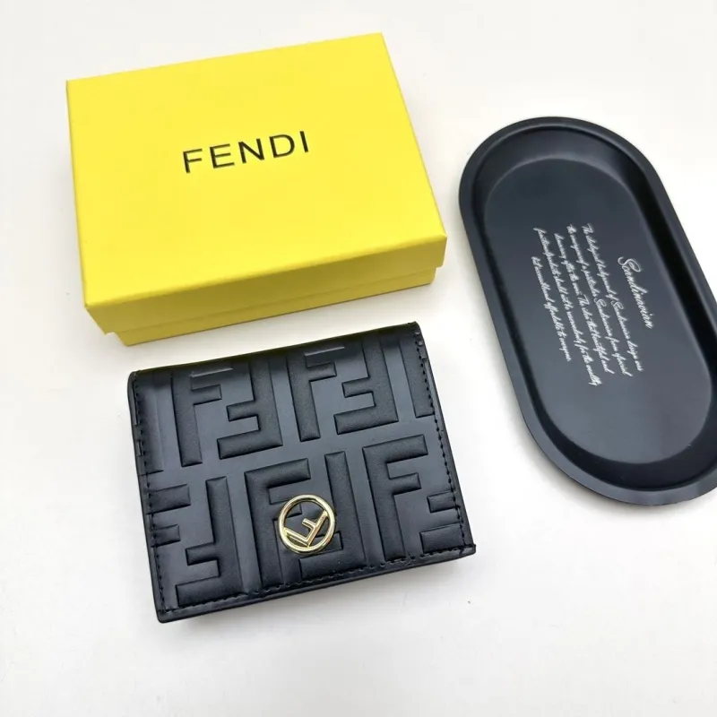 Fendi Black FF Logo Bifold Wallet
