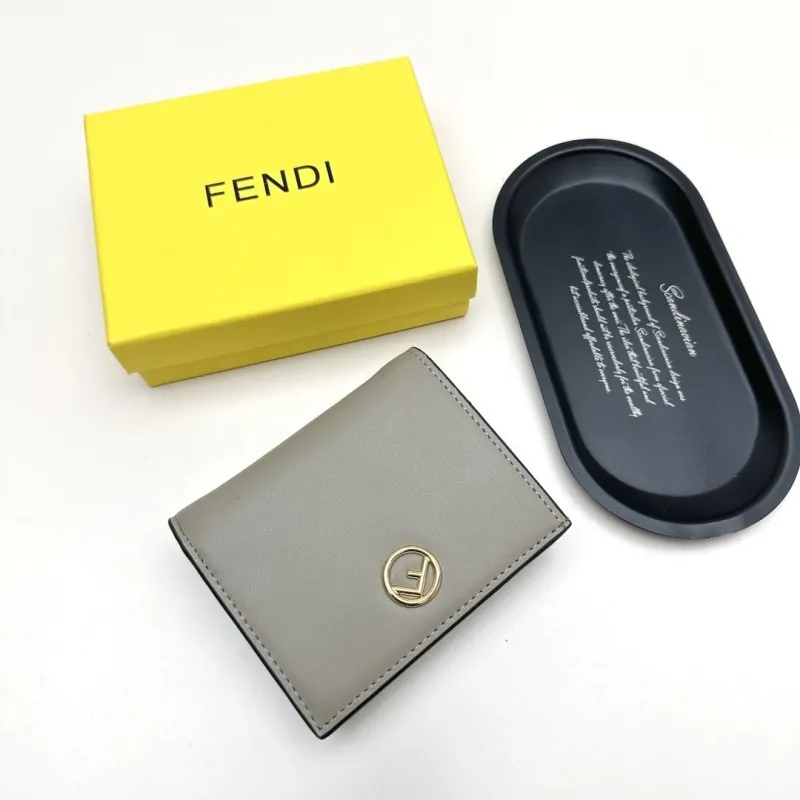Alternative view of Fendi Gray Leather Bifold Wallet