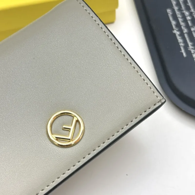 Fendi Gray Leather Bifold Wallet - Image 5