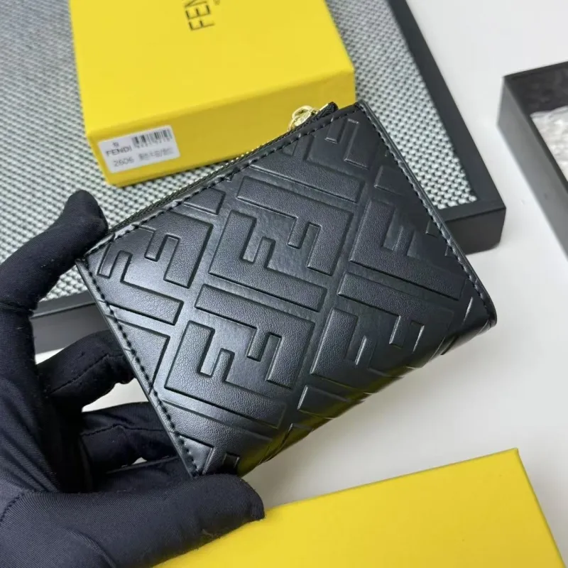Fendi Black Compact Zip Wallet 2606 - Image 3
