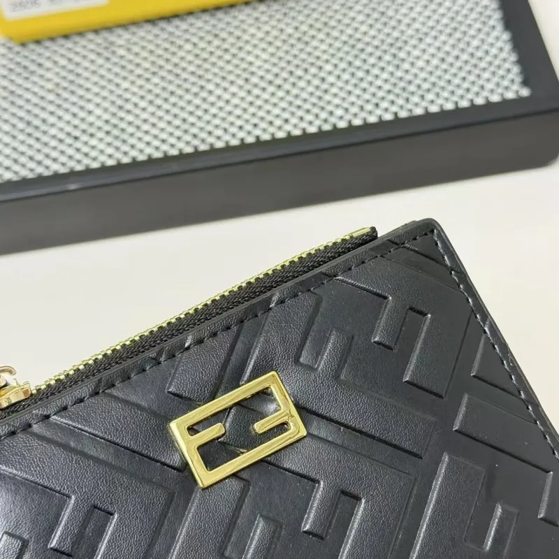 Fendi Black Compact Zip Wallet 2606 - Image 5