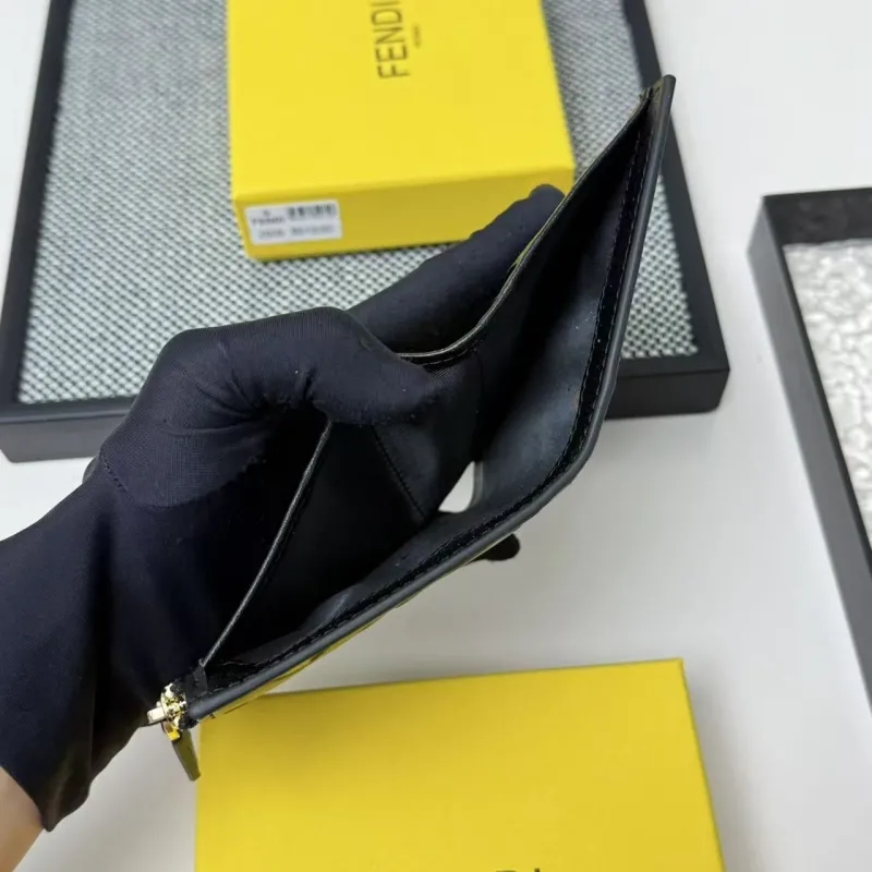 Fendi Black Compact Zip Wallet 2606 - Image 7