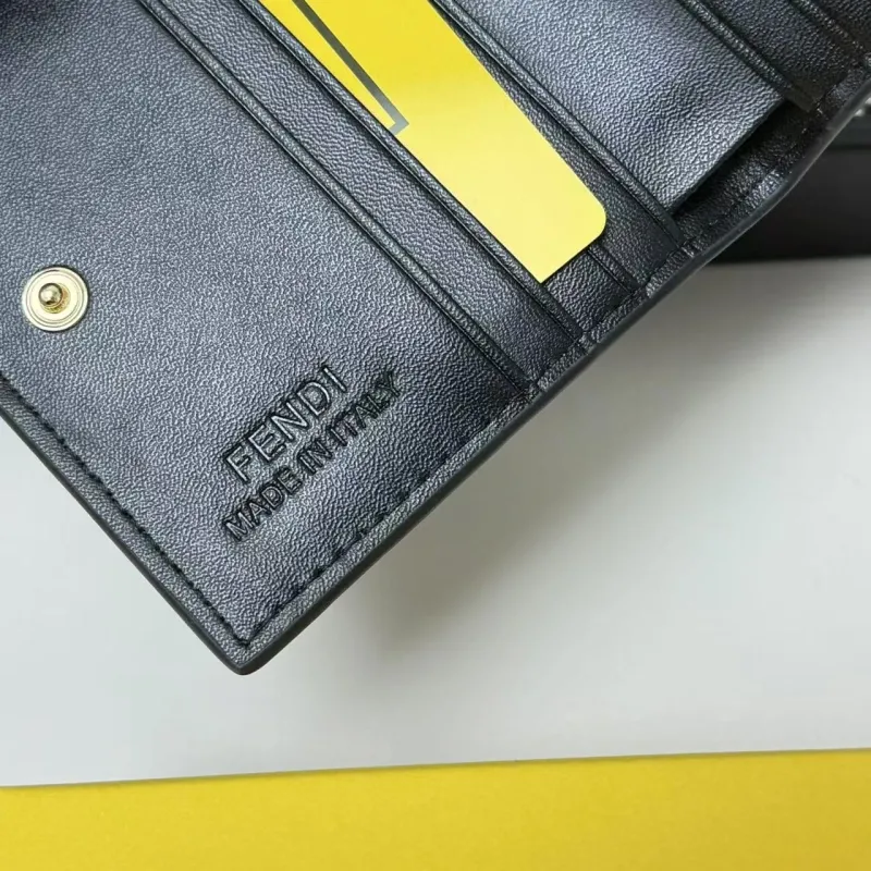 Fendi Black Compact Zip Wallet 2606 - Image 8