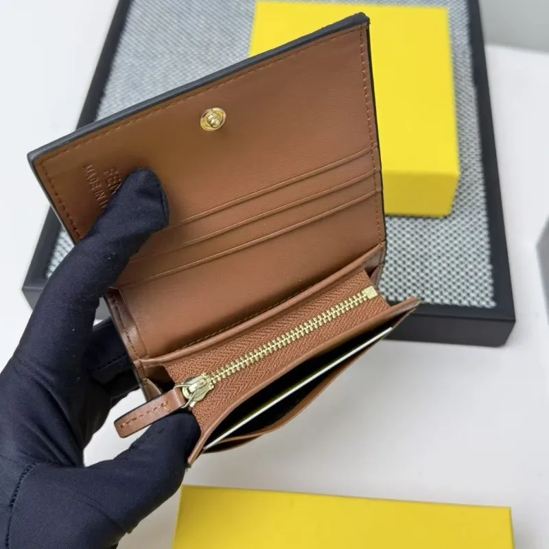 Fendi 2604 FF Logo Bifold Wallet Black Brown - Image 8