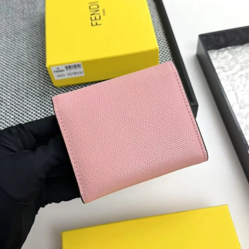 Fendi Pink Leather Tri-fold Wallet 2603 - Image 4