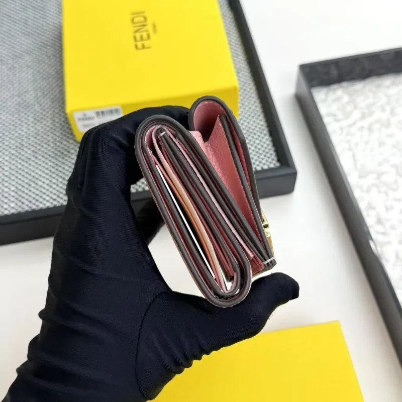 Fendi Pink Leather Tri-fold Wallet 2603 - Image 5