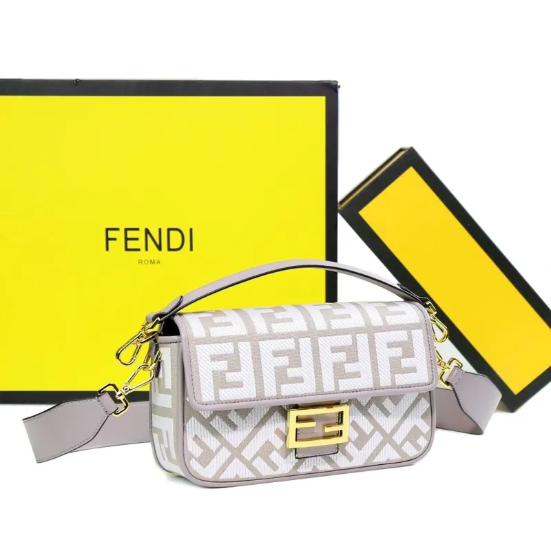 Alternative view of Fendi Gray Baguette Shoulder Bag