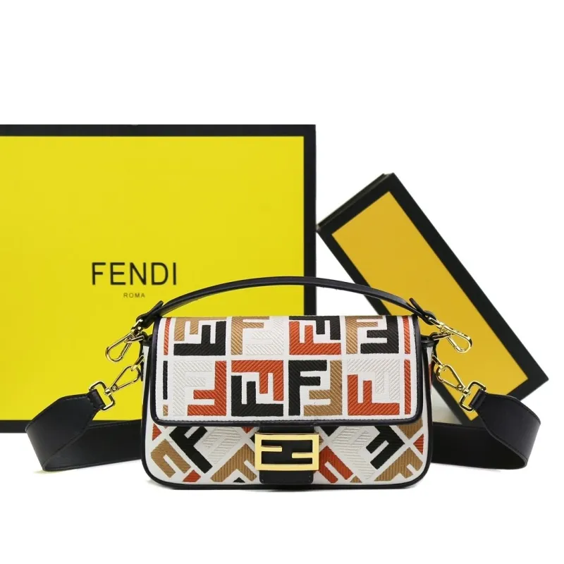 Fendi Multicolor FF Baguette Shoulder Bag