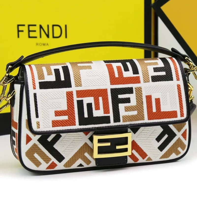 Fendi Multicolor FF Baguette Shoulder Bag - Image 6